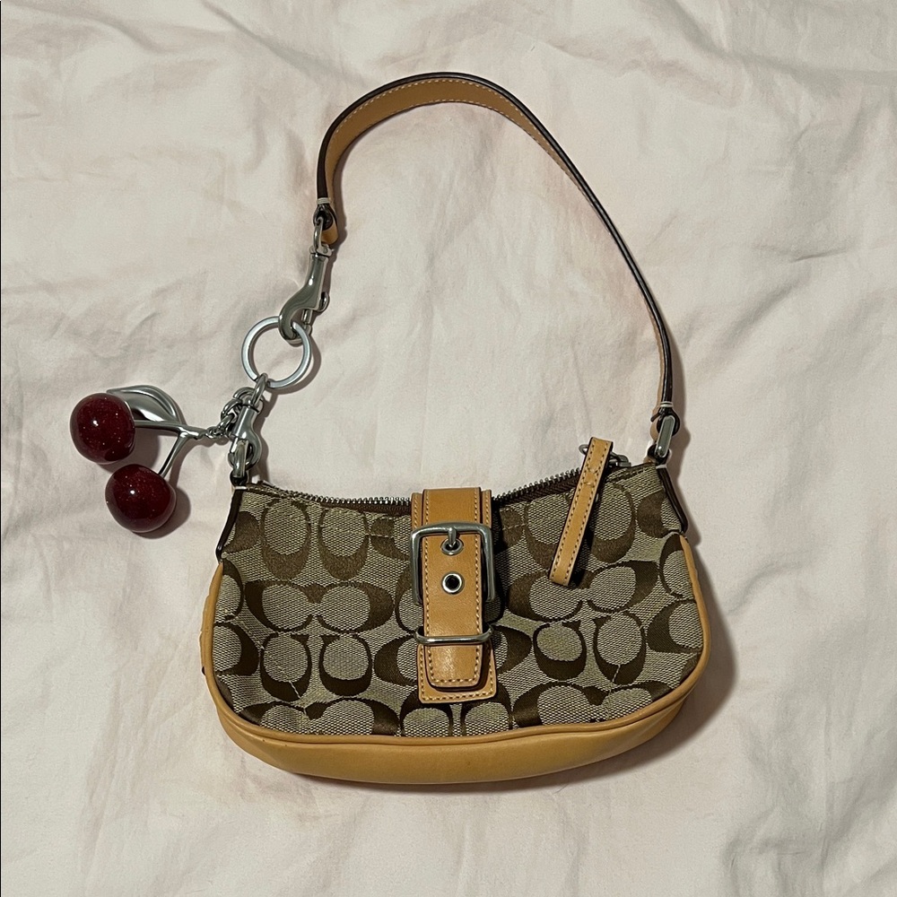 Coach Signature Khaki and Tan mini bag